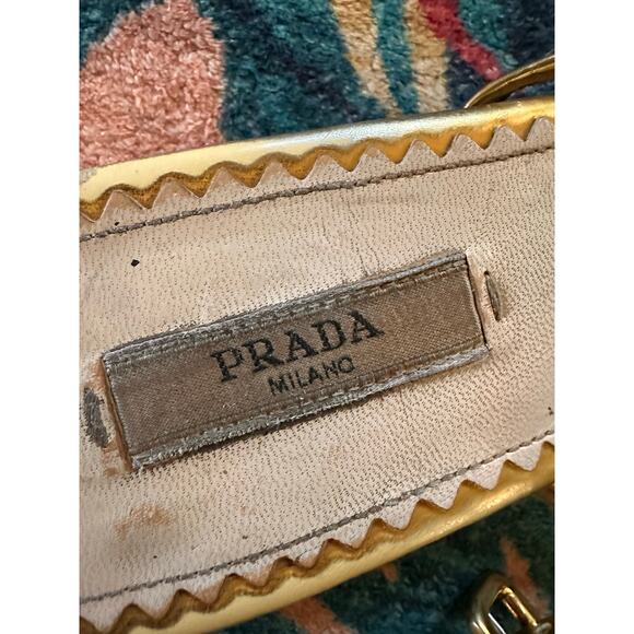 Authentic PRADA Gold Gladiator Strap Sandals Size 37.5 *READ DESCRIPTION* - Picture 4 of 11